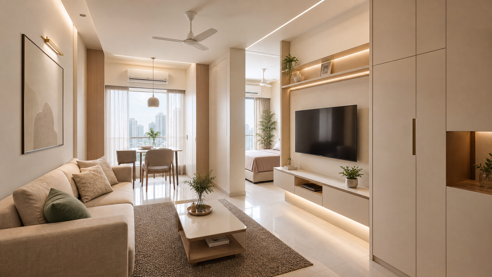 1BHK interior design in Navi Mumbai by Kanchan Kolge