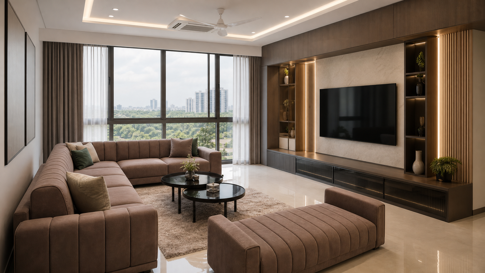 Interior design for a Kharghar high-rise apartment in Navi Mumbai by Kanchan Kolge