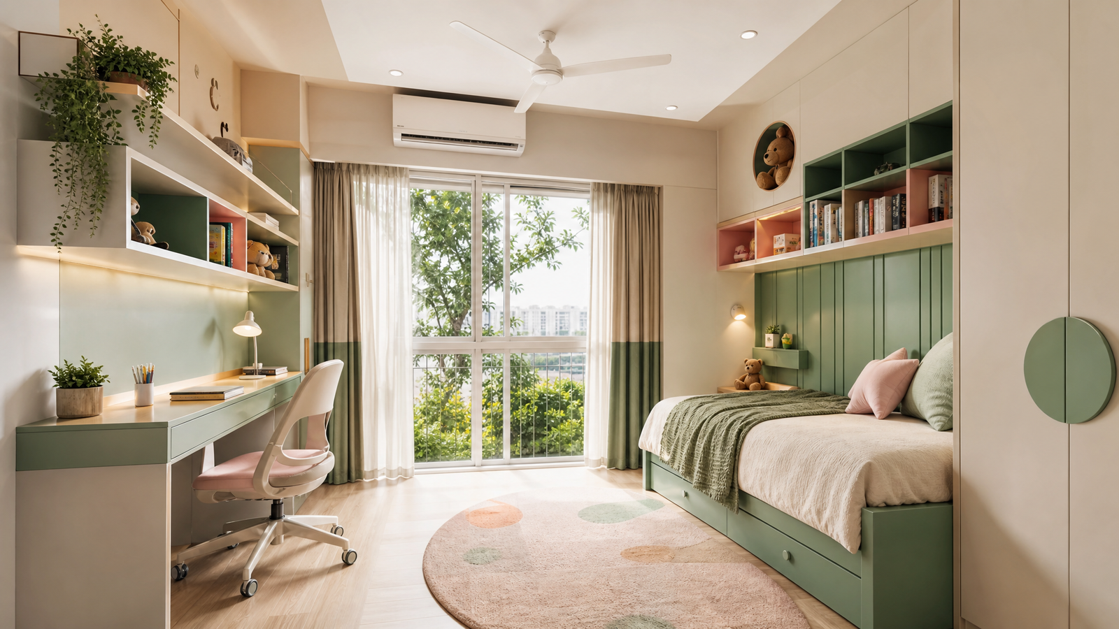 Kids bedroom interior design in Navi Mumbai by Kanchan Kolge