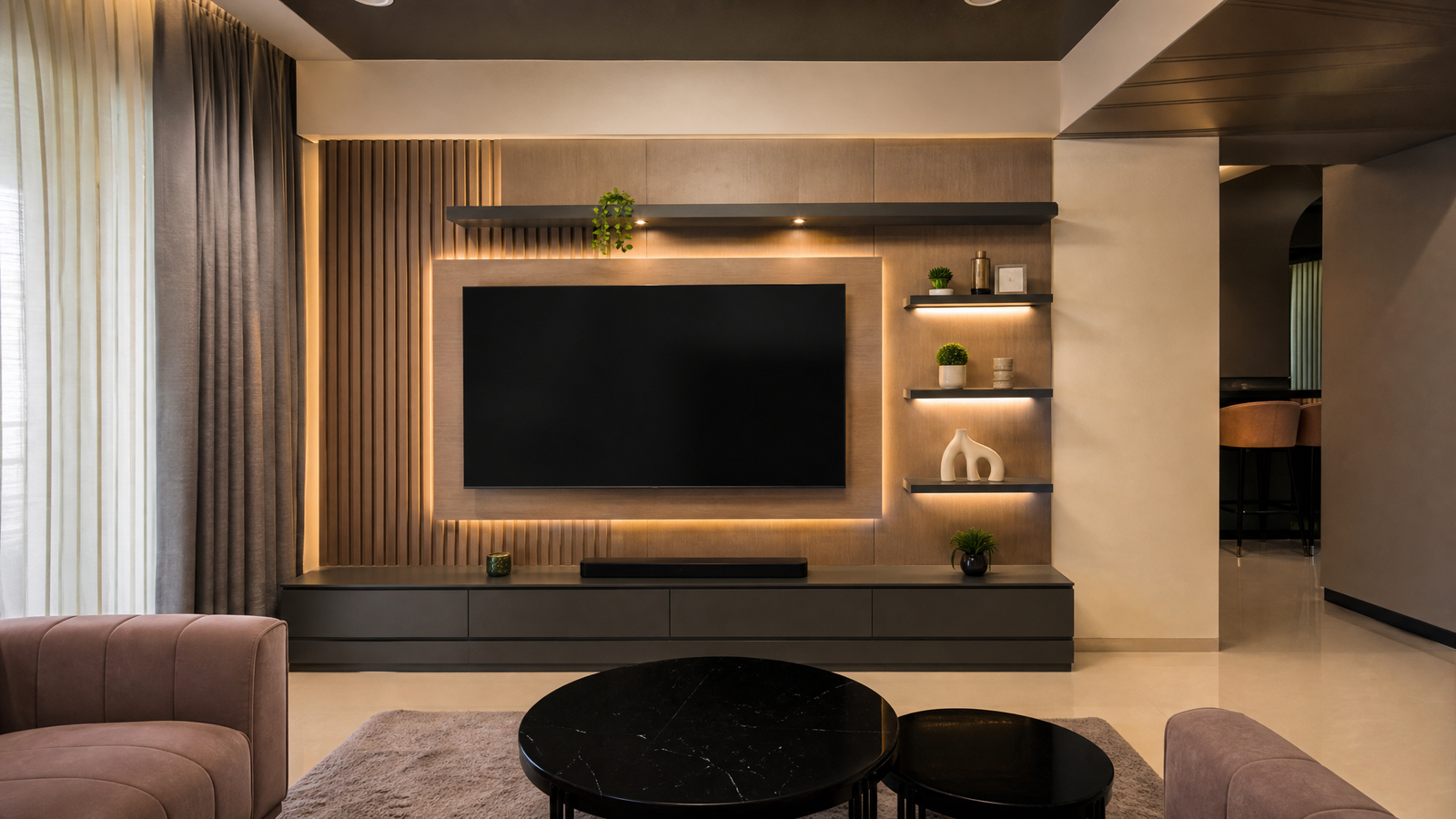 TV and media wall unit